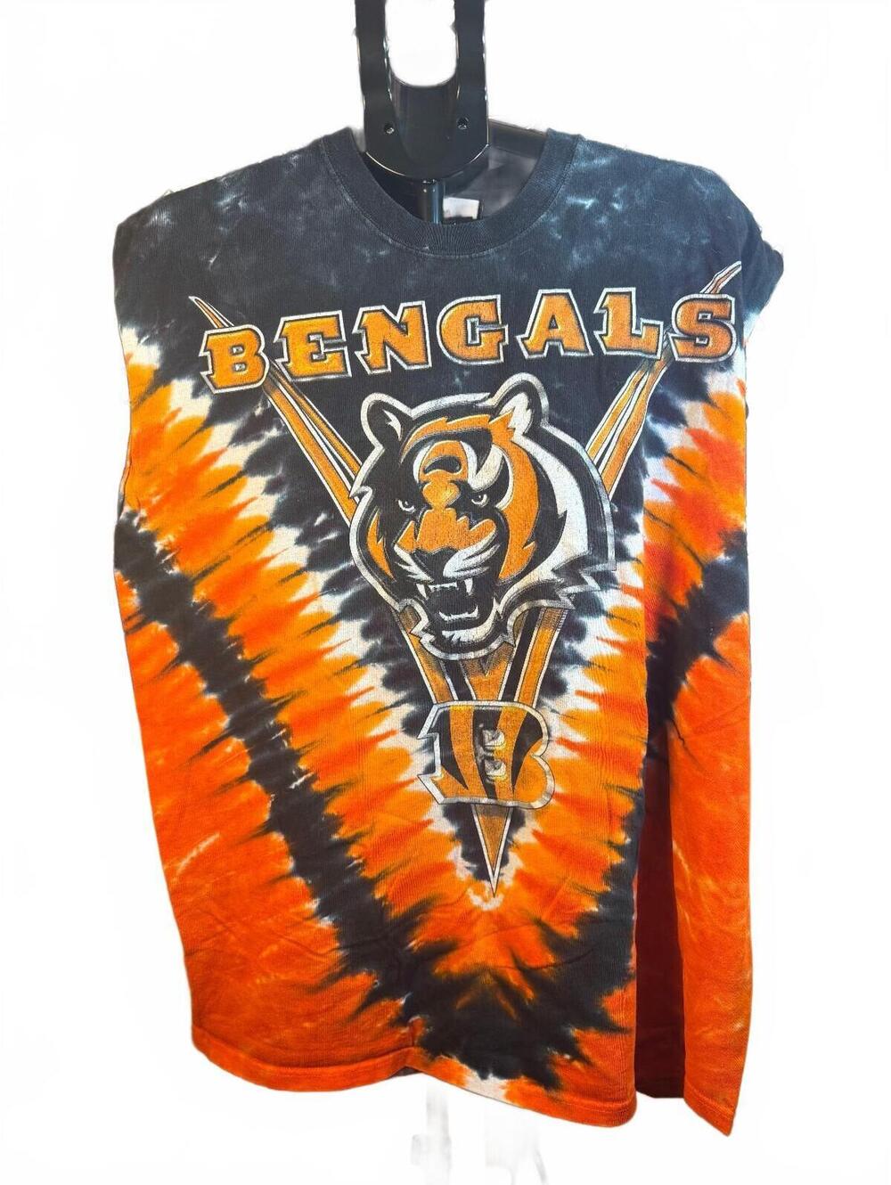 Rare vintage sz XL Cincinnati Bengals Tie-Dye sleeveless shirt Majestic tiger